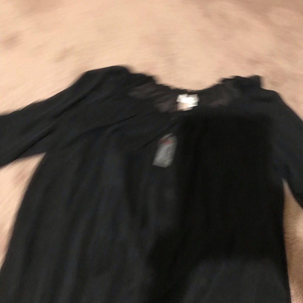 Sheer dress with slip dress attached, sequins at the bottom and on sleeves - Picture 5 of 7